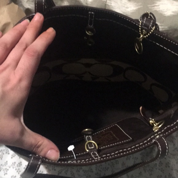 Coach purse with brown stripe - Picture 4 of 4